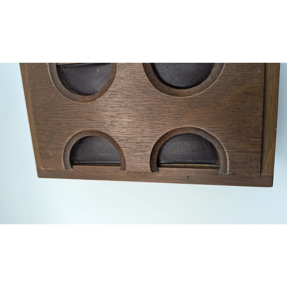 Vintage Japanese Brutalist Wooden Musical Jewelry Box Mid Century Modern Mustard